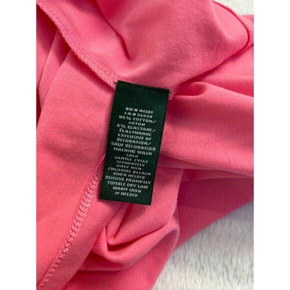 Lauren Ralph Lauren Womens Pink Long Sleeve 1/4 Zip Mock Neck Top Large Stretch - Picture 4 of 7